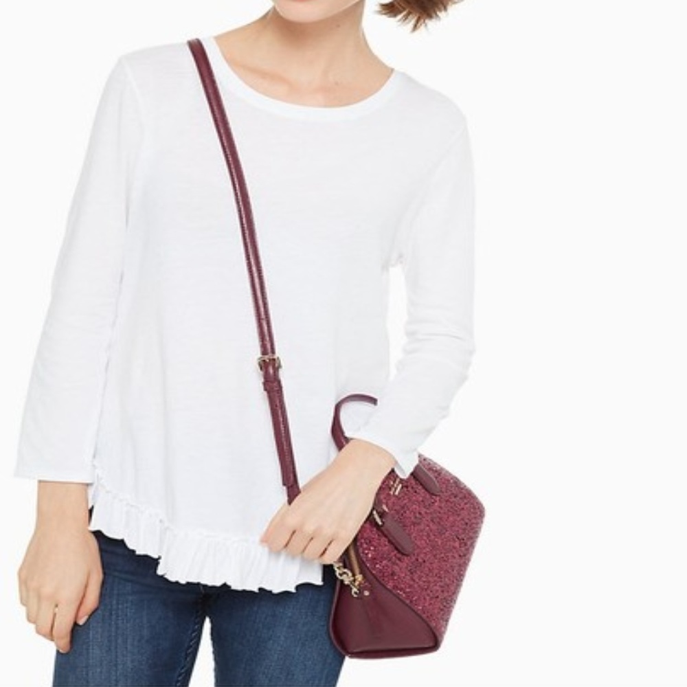 Kate Spade Laurel Way Glitter Mini Reiley Plum - Picture 4 of 4